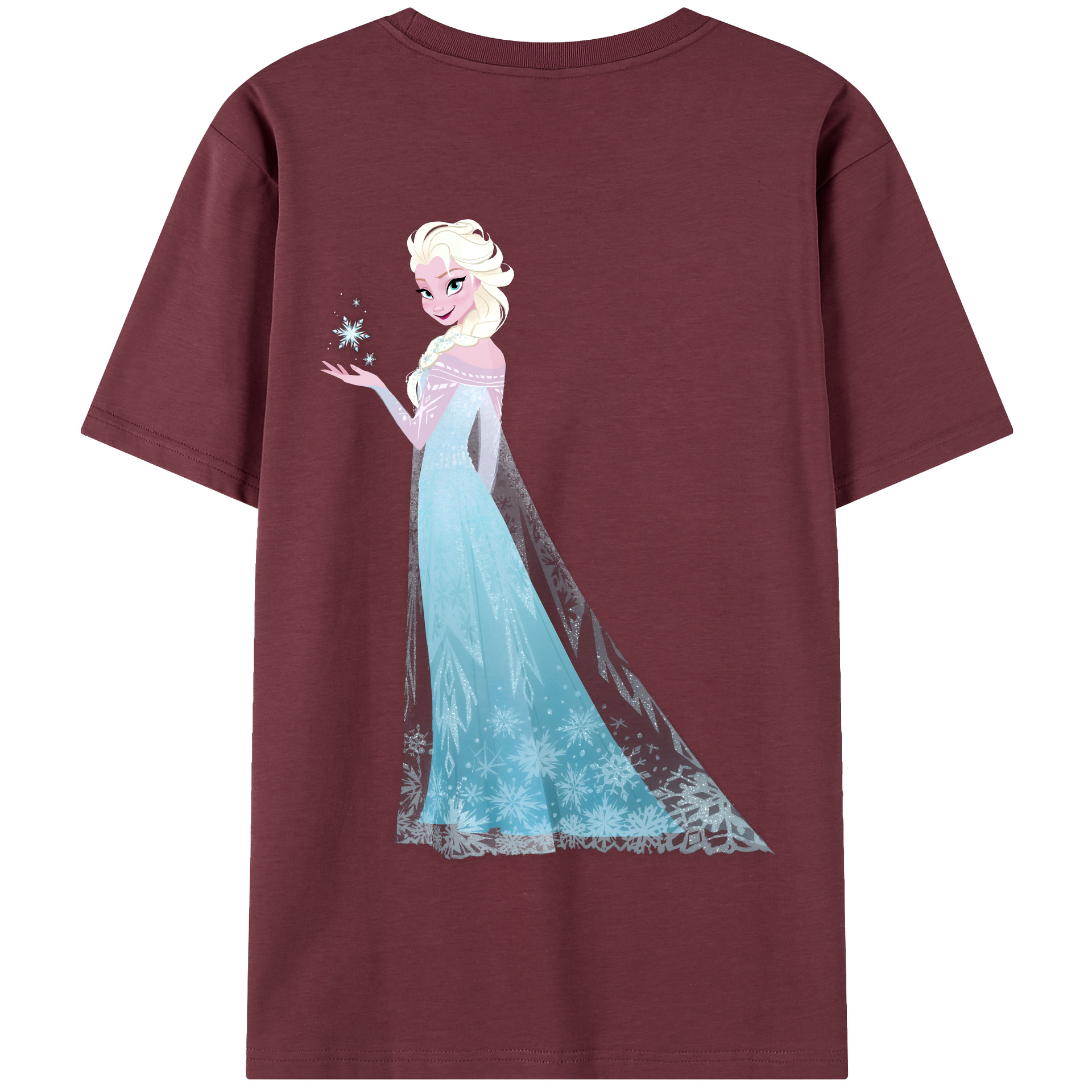 （画像用） アナと雪の女王 アンナ エルサ Frozen Anna Elsa 綿100％半袖Tシャツ（背面プリント）
